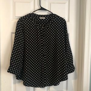 Dalia women’s blouse XL, black and white polka dot